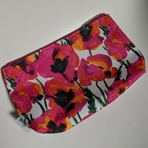 Clinique Make Up Bag NWOT Pink Poppy Flower